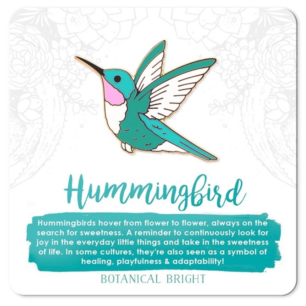 Hummingbird Enamel Pin - Gold Plated Nature & Garden Jewelry - NEW Bird Brooch